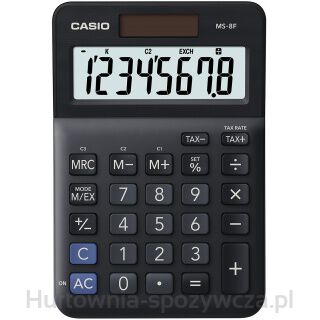 Kalkulator Biurowy Casio Ms-8F, 8-Cyfrowy, 103X147X28,8Mm, Czarny