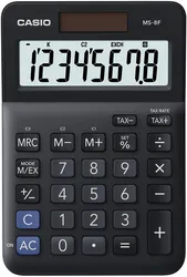 Casio Kalkulator Biurowy Ms-8F, 8-Cyfrowy, 103X147X28,8Mm, Czarny 