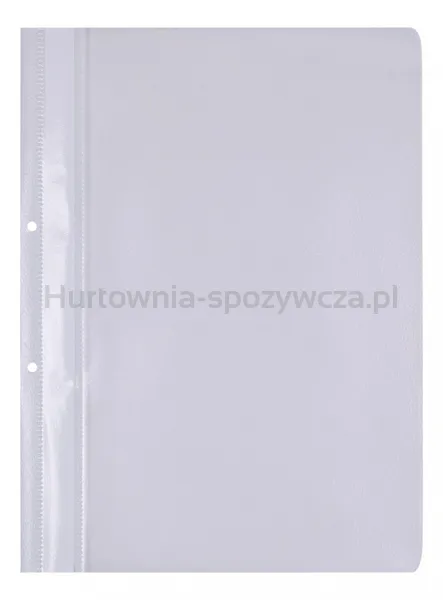 Skoroszyt OFFICE PRODUCTS, PP, A4, 2 otwory, 100/170mikr., wpinany, biały