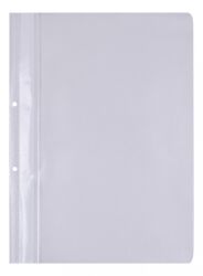 Skoroszyt OFFICE PRODUCTS, PP, A4, 2 otwory, 100/170mikr., wpinany, biały
