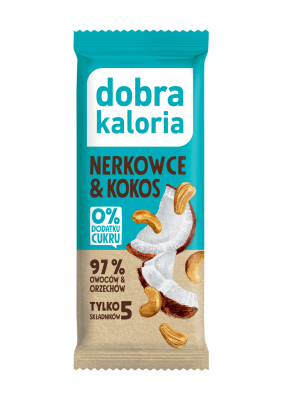 Baton Daktylowy Nerkowce & Kokos Bez Dodatku Cukrów 35 G - Dobra Kaloria [BIO]