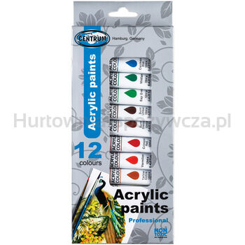 Farby akrylowe w tubce 12 kolorów po 12 ml Centrum 83561