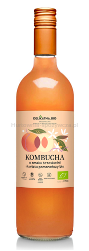 Kombucha O Smaku Brzoskwini I Kwiatu Pomarańczy Bio 750 Ml - Delikatna [BIO]