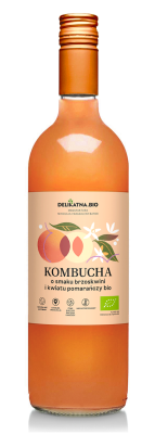 Kombucha O Smaku Brzoskwini I Kwiatu Pomarańczy Bio 750 Ml - Delikatna [BIO]