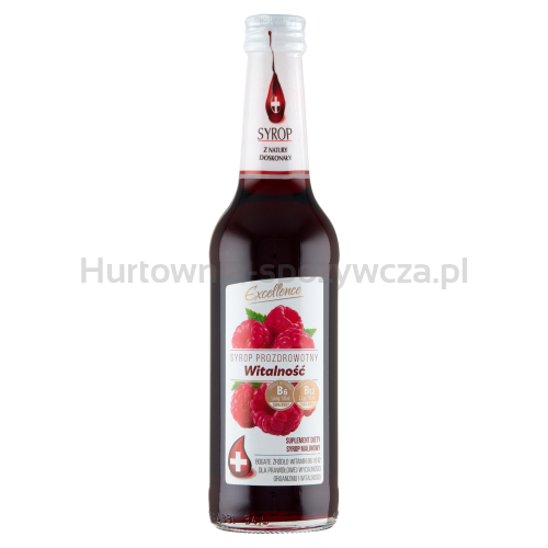 Excellence Syrop Malinowy Zawiera Źródło Witamin B6 I B12.Witalność 320 Ml 