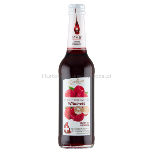 Excellence Syrop Malinowy Zawiera Źródło Witamin B6 I B12.Witalność 320 Ml 