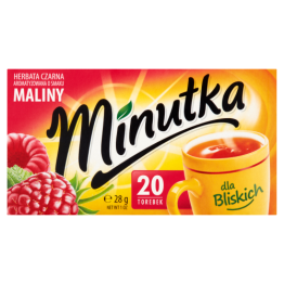 Minutka Czarna 20 Torebek O Smaku Maliny 28G