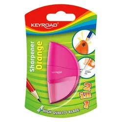 Temperówka Keyroad Orange, Plastikowa, Pojedyncza, Z Gumką, Blister, Mix Kolorów