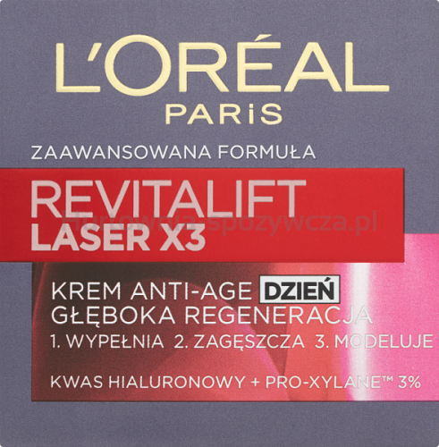 L'Oreal Paris Revitalift Laser X3 Krem Anti-Age Głęboka Regeneracja Na Dzień 50 Ml