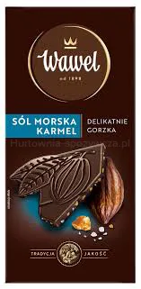 Wawel Czekolada Premium Delikatnie Gorzka Karmel i Sól morska 90g