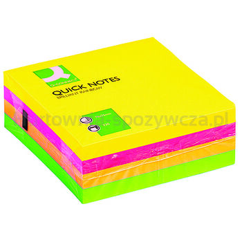 Kostka samoprzylepna Q-Connect Brilliant 76x76mm 1x320 kartek neon mix kolorów