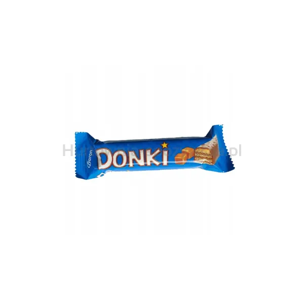 DONKI wafel w czekoladzie mlecznej z kremem kakaowym oraz nadzieniem o smaku karmelowym 35g