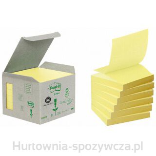 Ekologiczne Karteczki Samoprzylepne Post-It Z-Notes (R330-1B), 76X76Mm, 6 Bl. X 100 Kart., Żółte