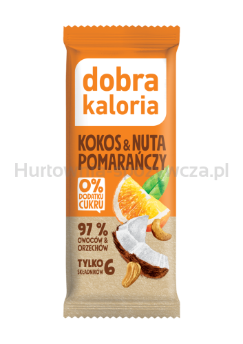 Baton Daktylowy Kokos & Nuta Pomarańczy Bez Dodatku Cukrów 35 G - Dobra Kaloria [BIO]