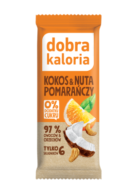 Baton Daktylowy Kokos & Nuta Pomarańczy Bez Dodatku Cukrów 35 G - Dobra Kaloria [BIO]