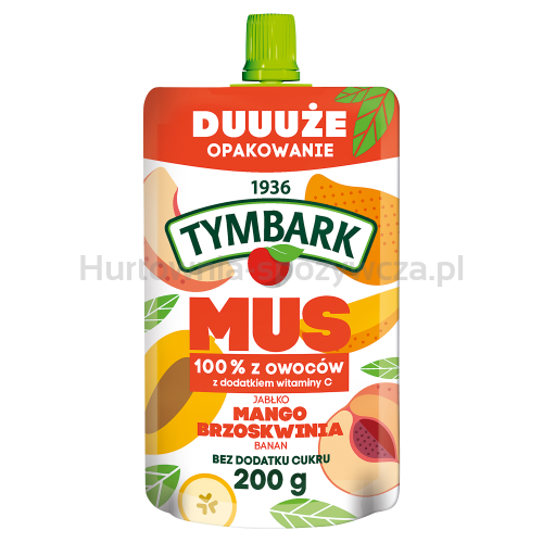 Tymbark Mus 100% Jabłko Mango Brzoskwinia Banan 200 G