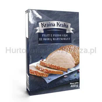 KRAINA KRAKA FILET Z PIERSI GĘSI ZE SKÓRĄ MARYNOWANY GŁĘBOKO MROŻONY 400 G