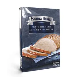 Kraina Kraka Filet Z Piersi Gęsi Ze Skórą Marynowany Głęboko Mrożony 400 G