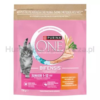Purina One Junior bogata w kurczaka i z pełnymi ziarnami 750 g