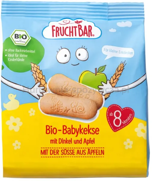 Ciasteczka orkiszowo-pszenne jabłkowe powyżej 8 miesięcy BIO 100 g