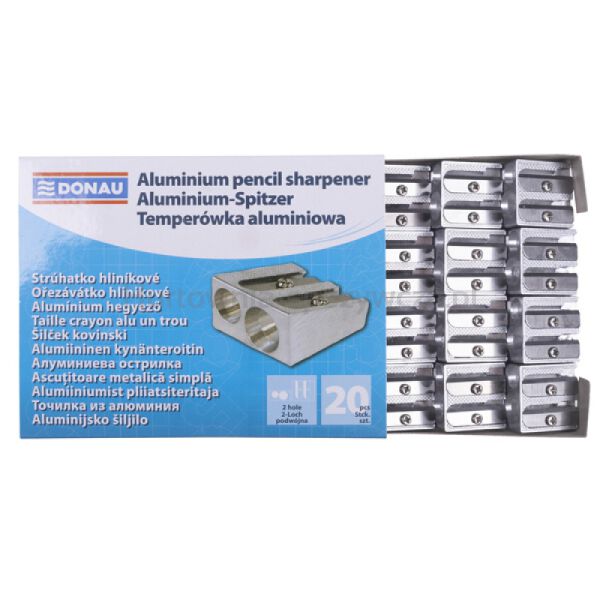 Donau Temperówka aluminiowa, podwójna, srebrna  - 4