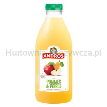 Andros Sok z jabłek i gruszek, z witaminą C 1 l (w tym +0,50 zł/szt. zwrotnej kaucji)