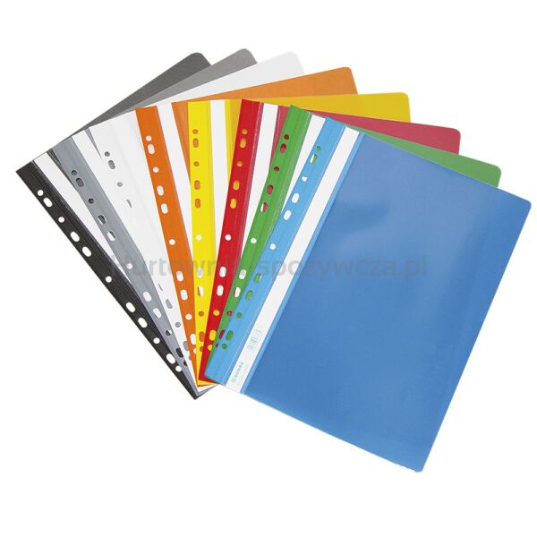 Donau Skoroszyt PVC, A4, twardy, 150/160mikr., wpinany, czarny  - 2