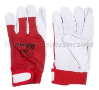 Rękawice Robocze Donau Safety, Skóra Kozia Po Stronie Dłoni, Rzep, Rozm. 11/Xxl, Biało-Czerwone - 4