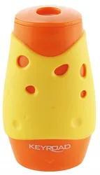 Temperówka Keyroad Cheese, Plastikowa, Podwójna, Z Pojemnikiem, Pakowane Na Displayu, Mix Kolorów