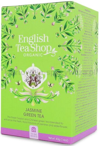 Herbata Zielona Z Jaśminem I Dzikim Bzem Bio (20 X 2 G) 40 G - English Tea Shop Organic [BIO]