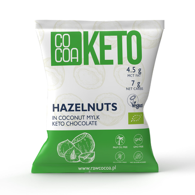 Cocoa  Orzechy Laskowe W Czekoladzie Keto Z Olejem Mct Bez Dodatku Cukru Bezglutenowe Bio 70 G [BIO]