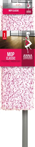 Mop Płaski Classic Anna Zaradna, Z Pucerką Z Mikrofibry, 1 Szt., Mix Kolorów