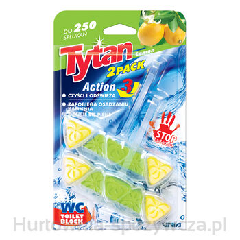 Kostka Toaletowa Wc Tytan Action 3 Lemon 2X40G