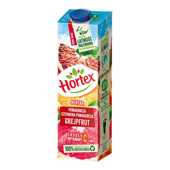 Hortex Pomarańcza-Czerwona Pomarańcza -Grejpfrut Rubinowy Karton 1L