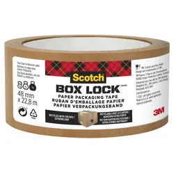 Taśma Pakowa Scotch®Box Lock, Papierowa, 48Mm X 22,8M, 1Szt., Brązowa