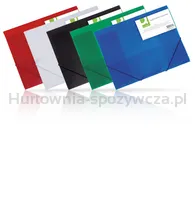 Teczka z gumką Q-CONNECT, PP, A4, 400mikr., 3-skrz., transparentna czarna - 2