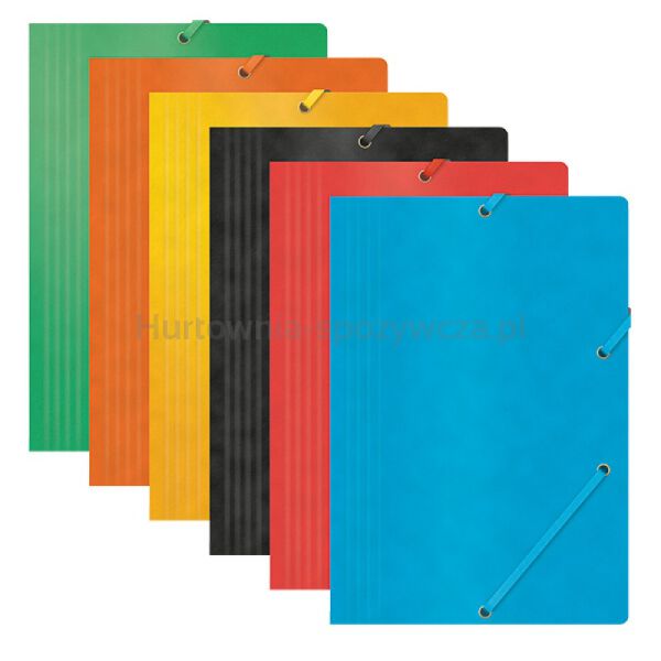 Office Products Teczka z gumką, preszpan, A4, 390gsm, 3-skrz., żółta  - 2