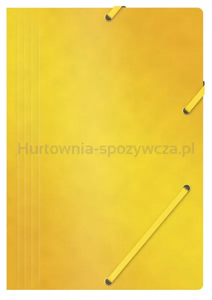 Office Products Teczka z gumką, preszpan, A4, 390gsm, 3-skrz., żółta 