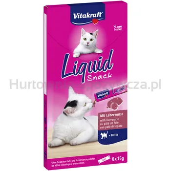 Vitakraft CAT LIQUID SNACK 6x15g wątróbka+biotyna