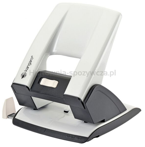 Dziurkacz KANGARO Aion-40, dziurkuje do 40 kartek, metalowy, metaliczny biały