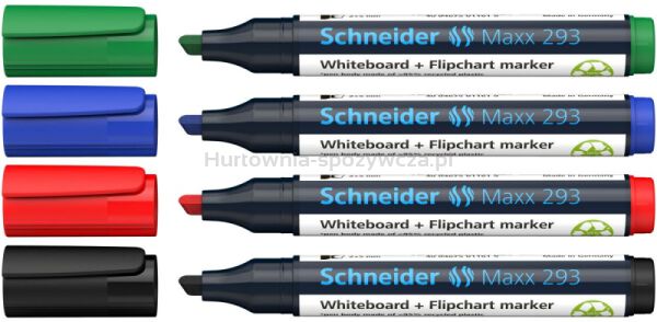 Schneider Zestaw markerów do tablic Maxx 293, 2-5mm, 4 szt., miks kolorów  - 2