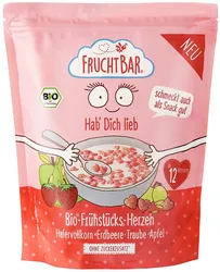 Śniadaniowe chrupki owsiane pełnoziarniste z truskawkami, winogronami i jabłkiem powyżej po 12 miesiącu BIO 125 g