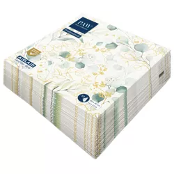 Serwetki PAW Professional Dinner Golden Eucalyptus 1-warstowe 40x40cm składane 1/4