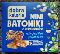 Dobra Kaloria Mini Batoniki z nerkowców ala muffin jagodowy 6 sztuk 102g