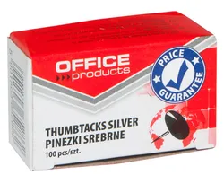 Pinezki Klasyczne Office Products, 100Szt., Srebrne