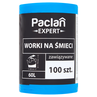 Paclan Expert Worki Na Śmieci Wiązane 60L 100 Szt.