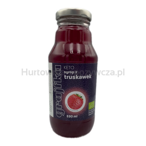 Syrop Z Truskawek Bez Dodatku Cukru Keto Bio 330 Ml - Grajfka [BIO]