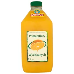 ANDROS Sok z pomarańczy wyciskanych 1,5L (w tym +0,50 zł/szt. zwrotnej kaucji)