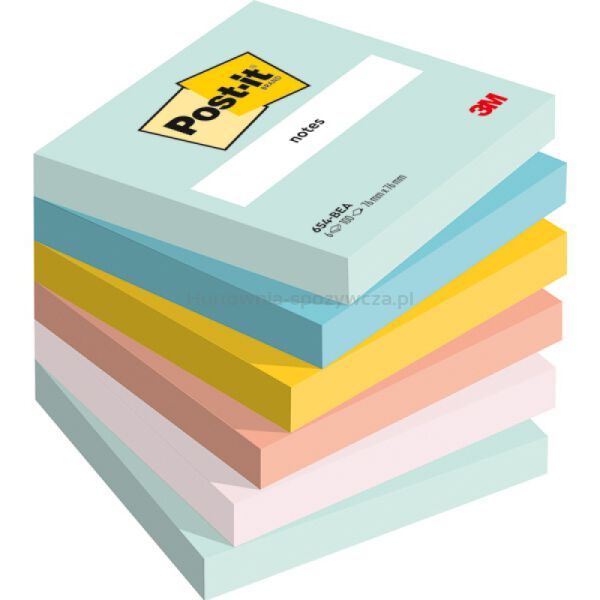 Post-It Karteczki samoprzylepne BEACHSIDE, 76x76mm, 6x100 kart. 