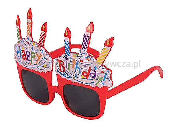 Okulary PARTY GO Happy Birthday, 15cm, mix kolorów